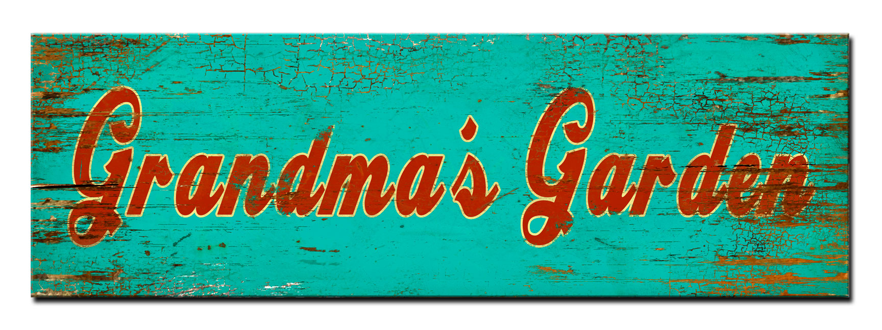 WOOD PRINT GRANDMA'S GARDEN SIGN, Category/Home and Garden, WOOD PRINT, 22 X 7 Inches