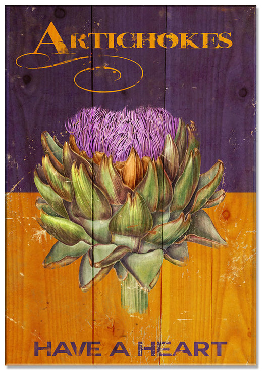 Artichokes Have A Heart, Food, Wood Print, 14 X 20 Inches