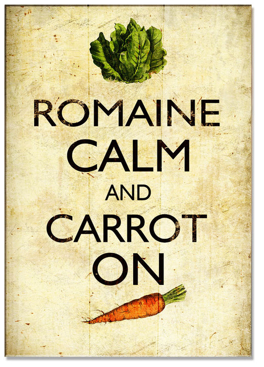 Romaine Calm Carrot On, Food, Wood Print, 14 X 20 Inches