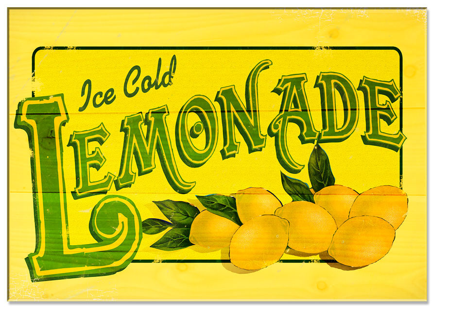 Lemonade, Home and Garden, WOOD PRINT , 14 X 20 Inches