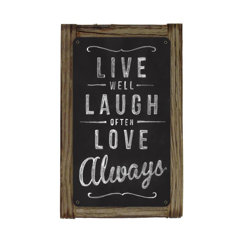 Live Laugh Love With Wood Frame, Home and Garden, Wood Frame, 8 X 14 Inches