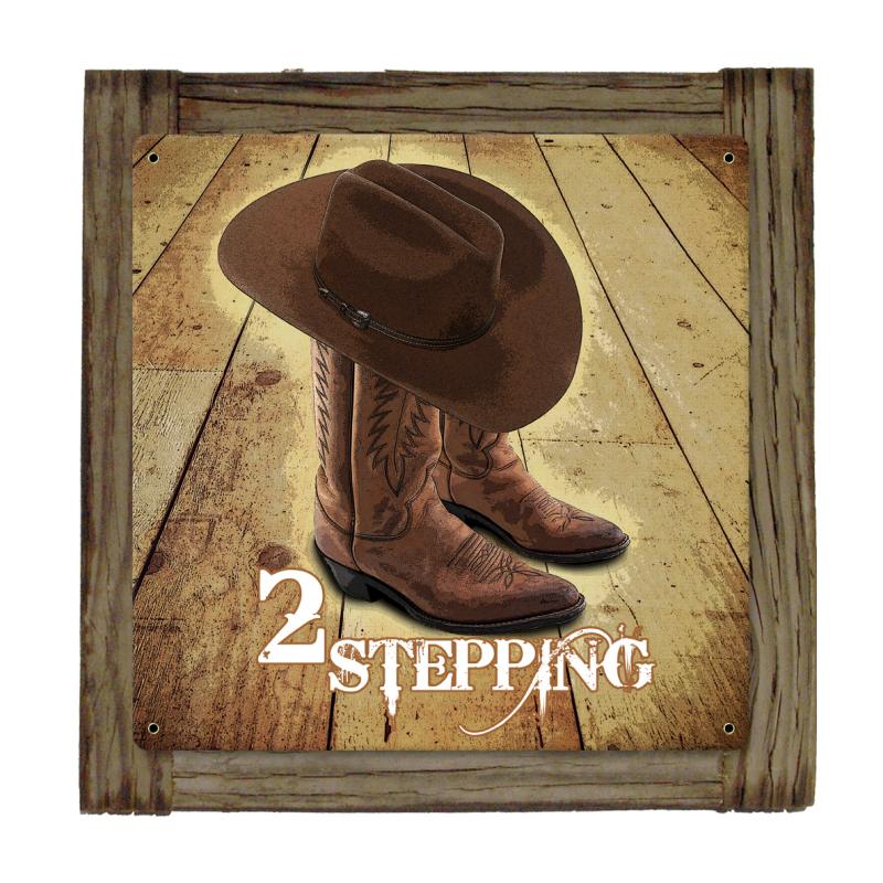 Two Stepping With Wood Frame, Home and Garden, Wood Frame, 12 X 12 Inches