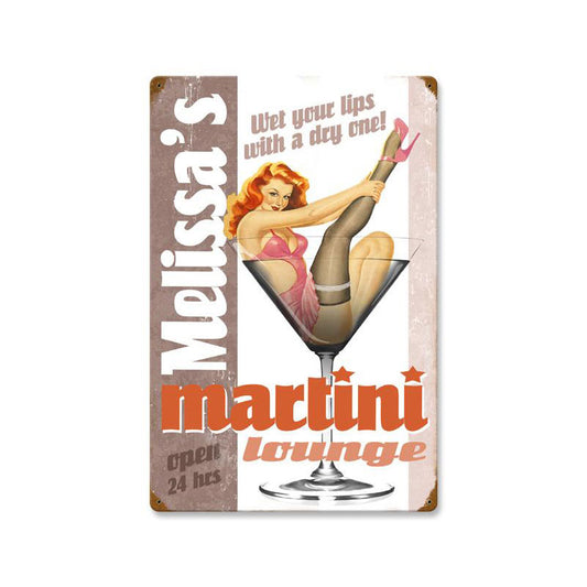 Martini Lounge, Personalized, Vintage Metal Sign, 16 X 24 Inches