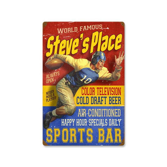 Sports Bar, Personalized, Vintage Metal Sign, 16 X 24 Inches
