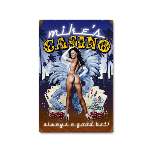Casino, Personalized, Vintage Metal Sign, 16 X 24 Inches