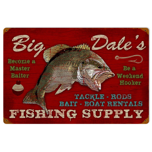 Fishing Supply, Personalized, Vintage Metal Sign, 16 X 24 Inches
