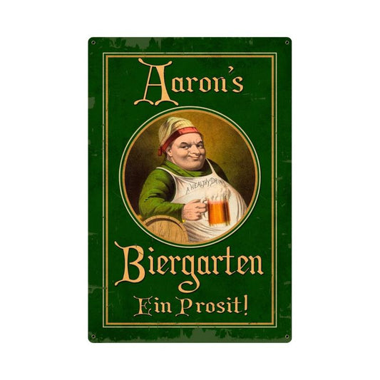 German Beer Garden Personalized, Personalized, Metal Sign, 12 X 18 Inches