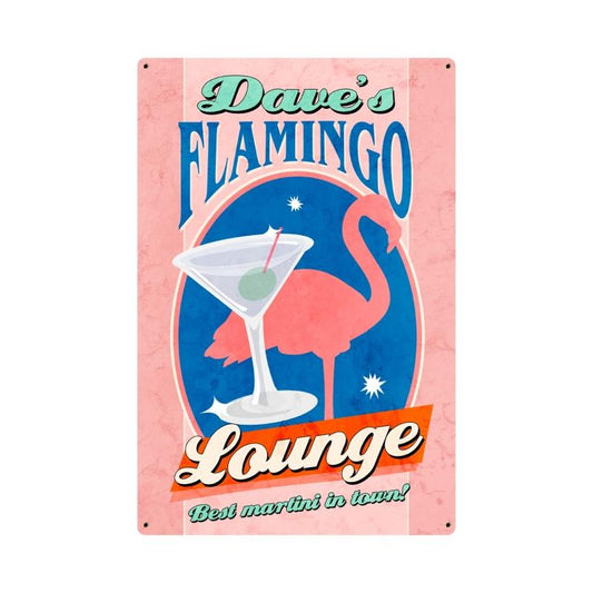 Flamingo Lounge Personalized, Personalized, Metal Sign, 12 X 18 Inches