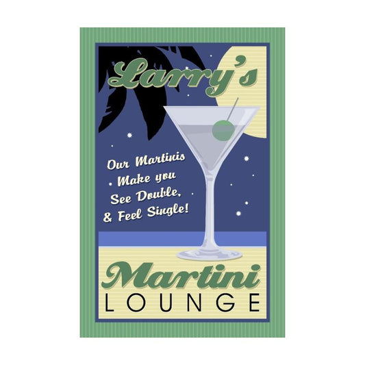 Martini Lounge Personalized, Personalized, Metal Sign, 12 X 18 Inches