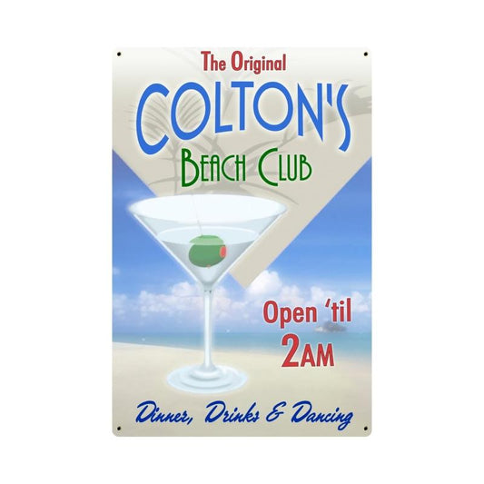 Pacific Beach Club Personalized, Personalized, Metal Sign, 12 X 18 Inches
