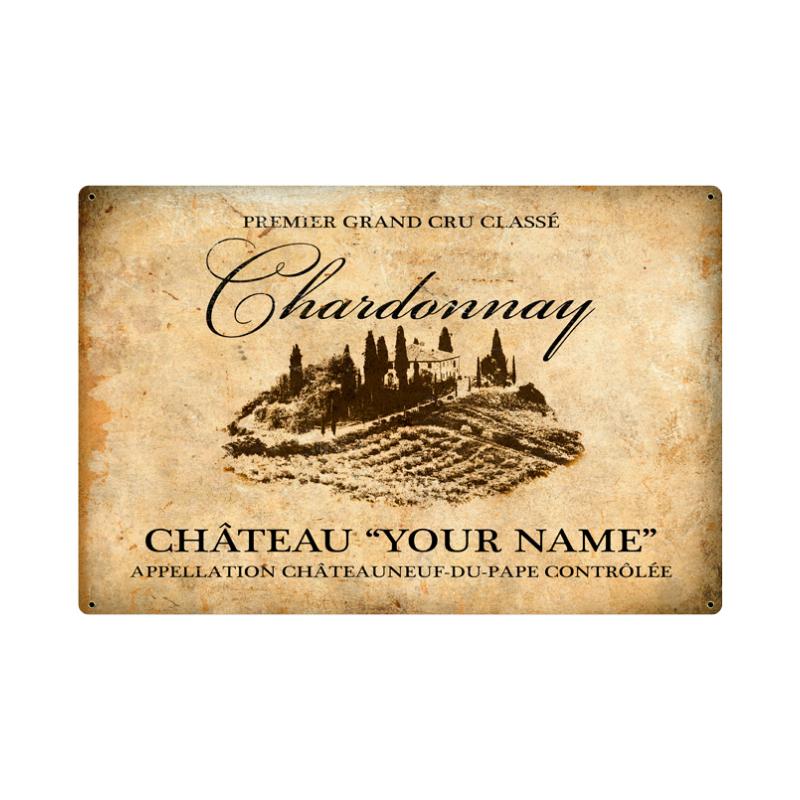 Chateau Personalized, Home and Garden, Metal Sign, 18 X 12 Inches