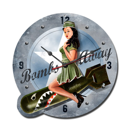 Bombs Away, Pinup Girls, Custom Metal Shape, 14 X 14 Inches