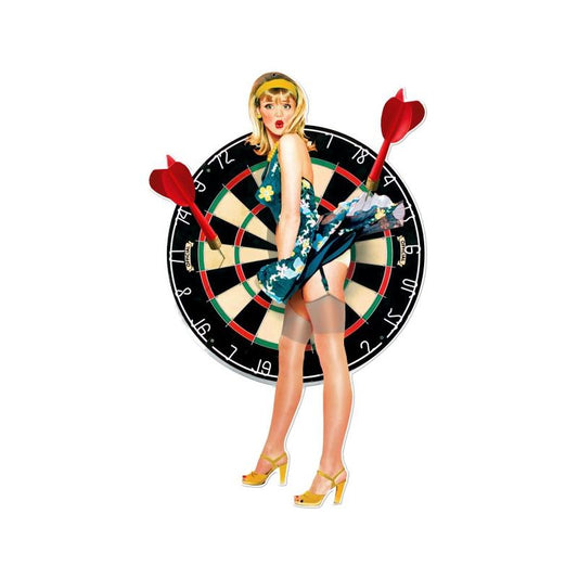 Bullseye Pinup, Pinup Girls, Custom Metal Shape, 18 X 28 Inches