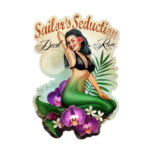 Sailors Seduction, Pinup Girls, Custom Metal Shape, 16 X 24 Inches