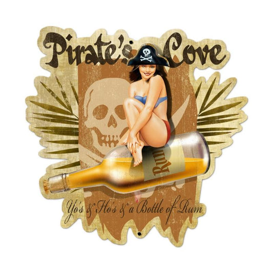 Pirates Cove, Pinup Girls, Custom Metal Shape, 23 X 24 Inches