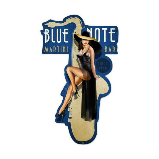Blue Note Jazz Club, Pinup Girls, Custom Metal Shape, 14 X 24 Inches