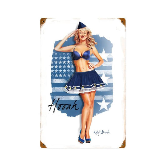 Air Force Girl, Pinup Girls, Vintage Metal Sign, 12 X 18 Inches