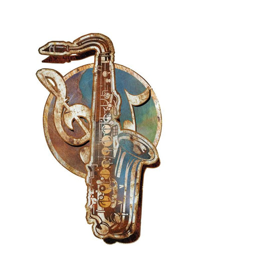 SAX - 3D, Blog, Custom Metal Shape, 16 X 26 Inches