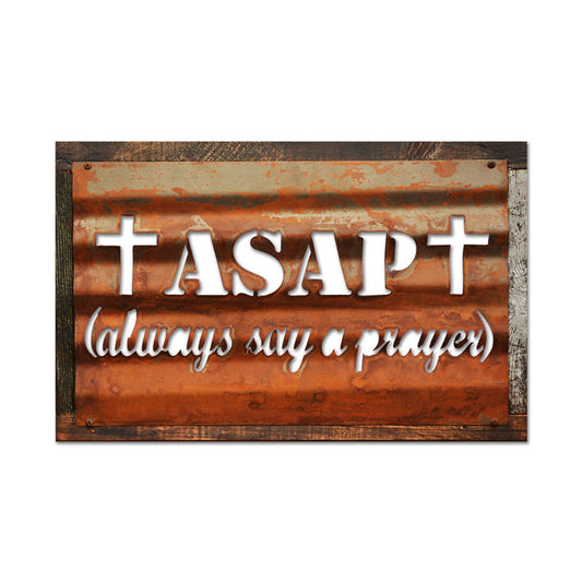 ASPA, Home and Garden, Corrugated Rustic Barn Wood Sign, 19 X 26 Inches