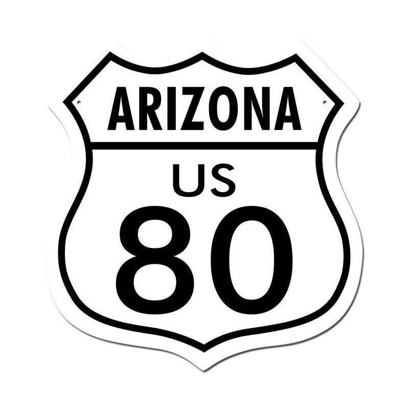 Route 80 Arizona, Street Signs, Shield Metal Sign, 15 X 15 Inches
