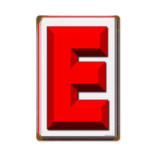 E, Food and Drink, Vintage Metal Sign, 12 X 18 Inches