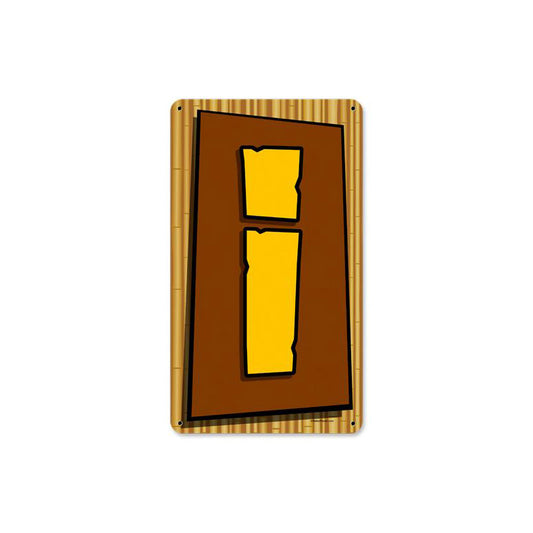 Tiki Letter I, Home and Garden, Metal Sign, 8 X 14 Inches