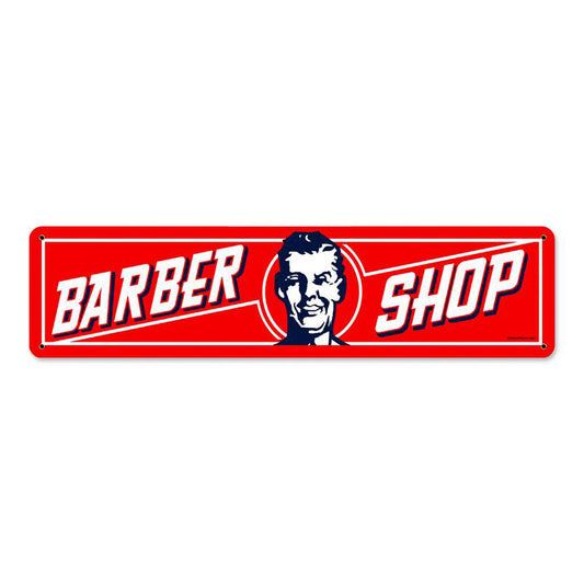 Barber Shop, Metal Sign, Metal Sign, 5 X 20 Inches