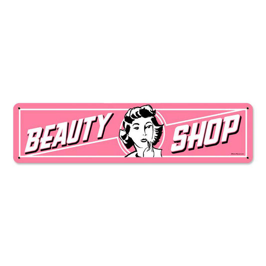 Beauty Shop, Metal Sign, Metal Sign, 5 X 20 Inches