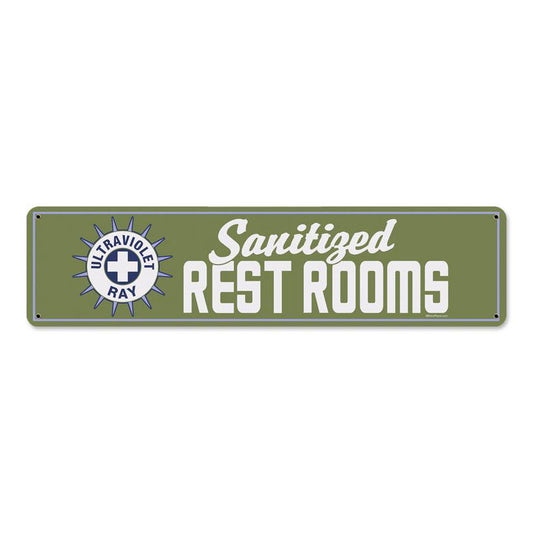 Restrooms, Metal Sign, Metal Sign, 5 X 20 Inches