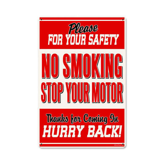 No Smoking, Automotive, Metal Sign, 18 X 12 Inches