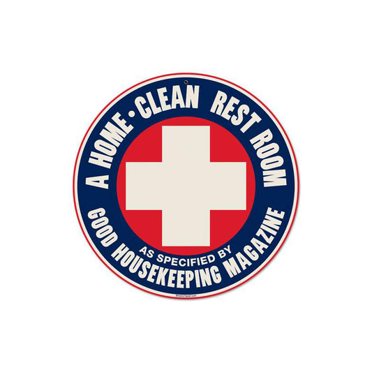 Home Clean, Other, Round Metal Sign, 14 X 14 Inches