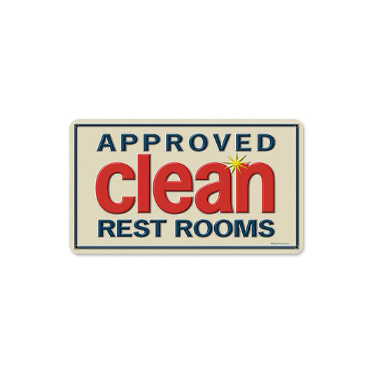 Approved Clean, Metal Sign, Metal Sign, 8 X 14 Inches