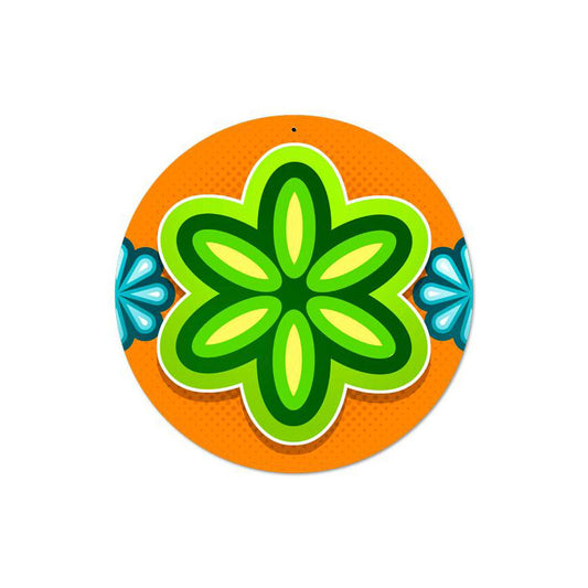 Flower 2, Home and Garden, Round Metal Sign, 14 X 14 Inches