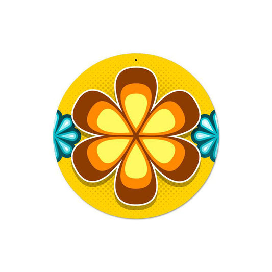 Flower 3, Home and Garden, Round Metal Sign, 14 X 14 Inches