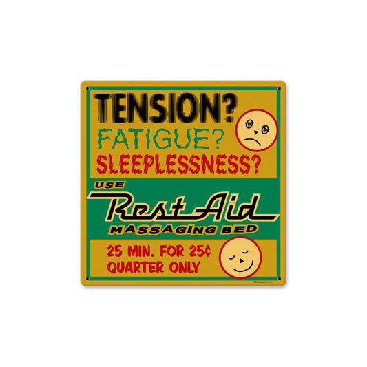 Rest Aid, Metal Sign, Metal Sign, 12 X 12 Inches
