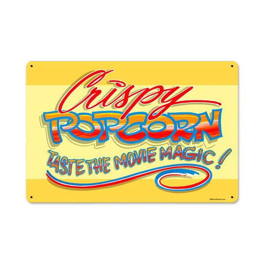 Popcorn Crispy, Food and Drink, Metal Sign, 18 X 12 Inches