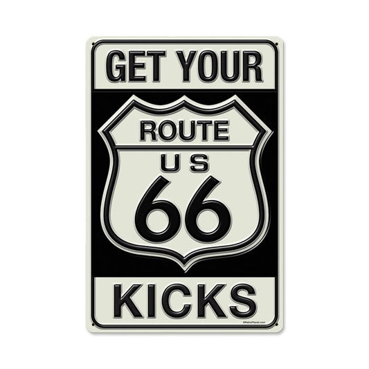 Route 66 Kicks, Street Signs, Metal Sign, 18 X 12 Inches
