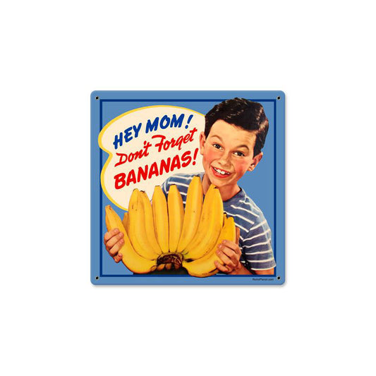 Bananas, Food and Drink, Metal Sign, 12 X 12 Inches