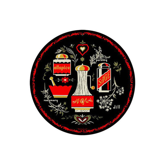 Kitchen Spices, Home and Garden, Round Metal Sign, 14 X 14 Inches