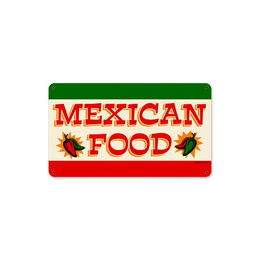Mexican Food, Food and Drink, Metal Sign, 14 X 8 Inches