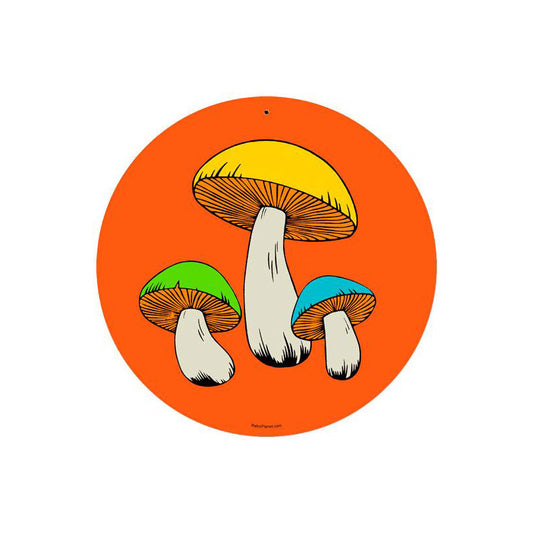 Mushrooms, Other, Round Metal Sign, 14 X 14 Inches