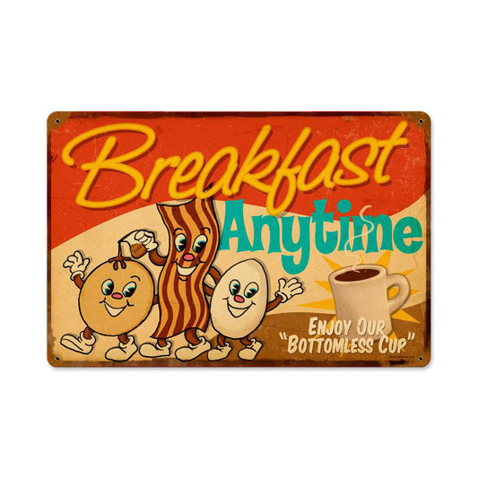 Breakfast, Food and Drink, Metal Sign, 18 X 12 Inches