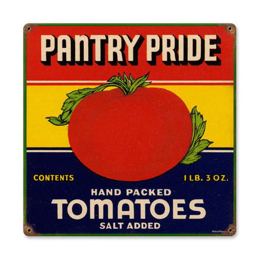 Pantry Tomatoes, Food and Drink, Metal Sign, 12 X 12 Inches