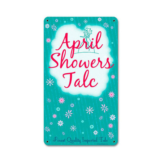 April Showers, Metal Sign, Metal Sign, 8 X 14 Inches