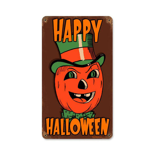 Halloween Pumpkin, Metal Sign, Metal Sign, 8 X 14 Inches