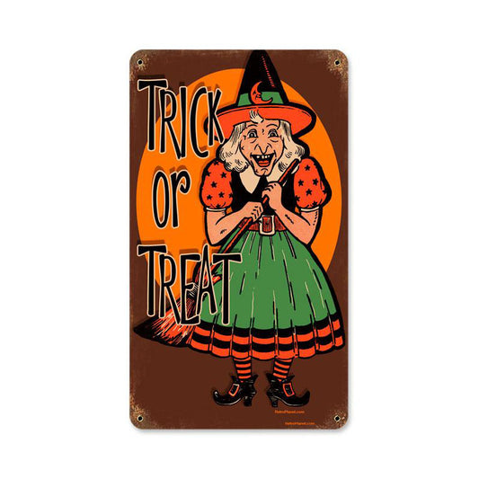 Halloween Witch, Metal Sign, Metal Sign, 8 X 14 Inches