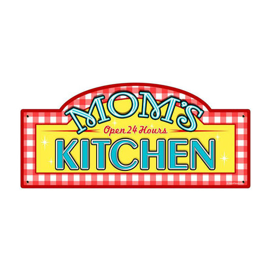 Mom's Kitchen, Home and Garden, Metal Street Sign, 17 X 7 Inches