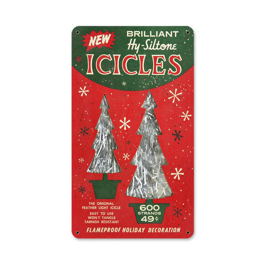 Icicles, Metal Sign, Metal Sign, 8 X 14 Inches