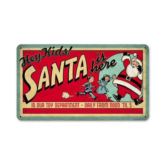 Santa Toy Dept, Metal Sign, Metal Sign, 8 X 12 Inches