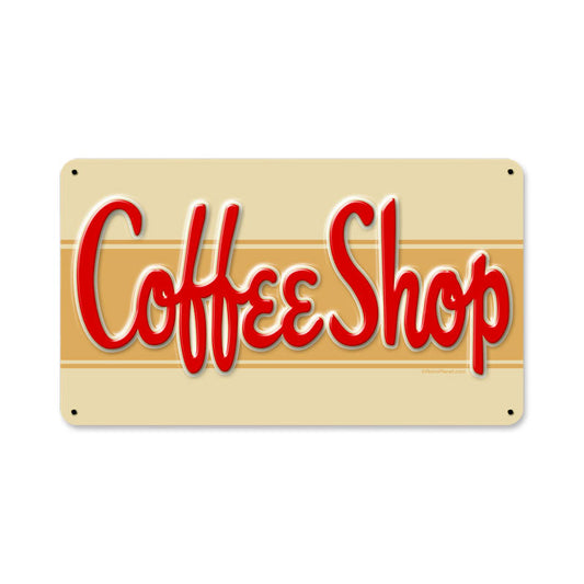 Coffee Shop, Food and Drink, Vintage Metal Sign, 14 X 8 Inches
